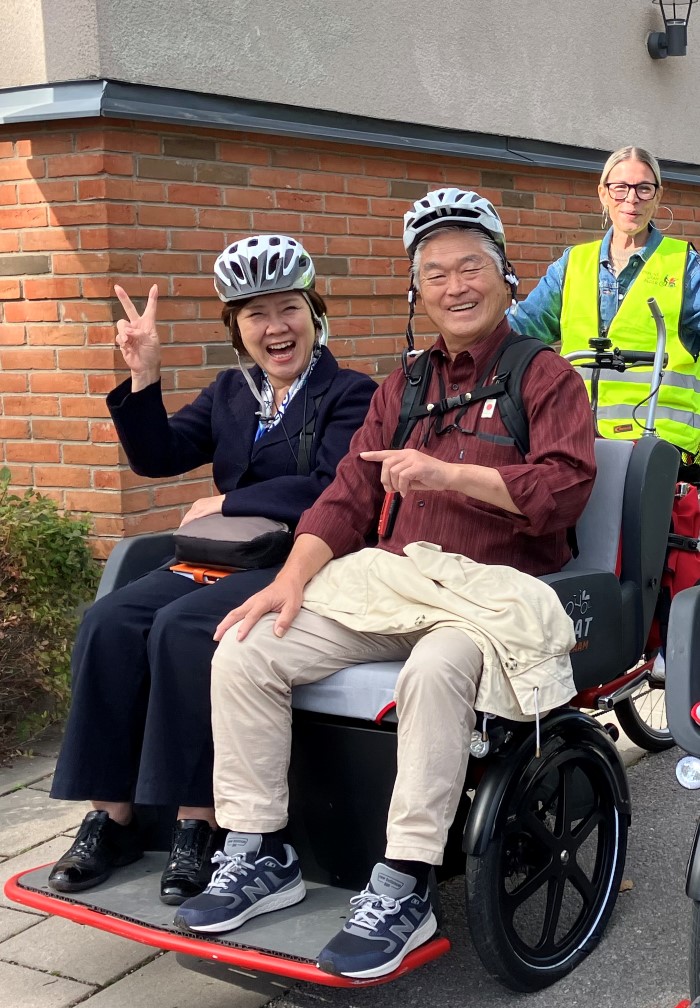 Studiebesök från Japan i cykelskjuts